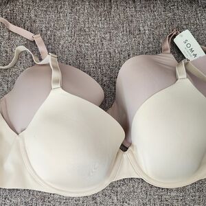 NEW Two Soma Perfect Coverage T-Shirt Bras 34D